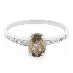 Zimt-Zirkon-Silberring