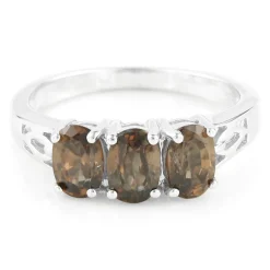 Zimt-Zirkon-Silberring