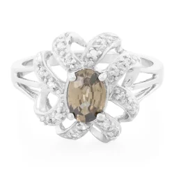 Zimt-Zirkon-Silberring