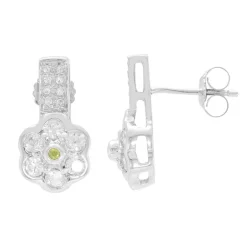 Zirkon-Silberohrringe