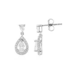 Zirkon-Silberohrringe