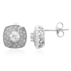 Zirkon-Silberohrringe