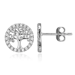 Zirkon-Silberohrringe