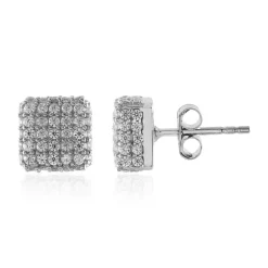 Zirkon-Silberohrringe