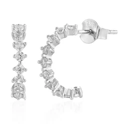 Zirkon-Silberohrringe