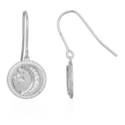 Zirkon-Silberohrringe