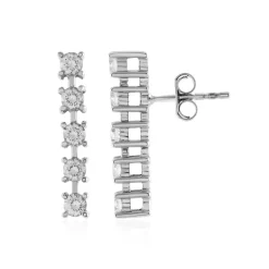 Zirkon-Silberohrringe