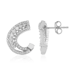 Zirkon-Silberohrringe