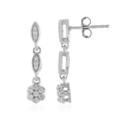 Zirkon-Silberohrringe