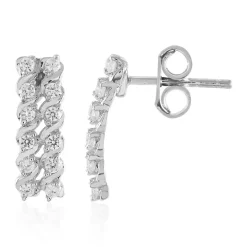 Zirkon-Silberohrringe